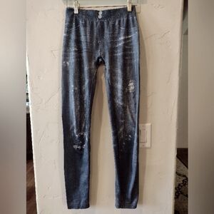 Airbrushed Denim-Look Tights